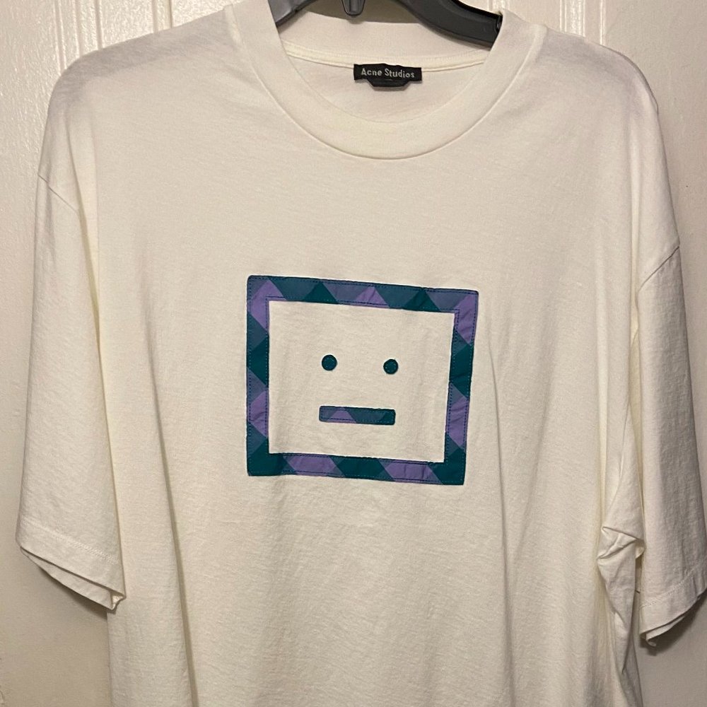 Acne Studios White Check Motif T-Shirt